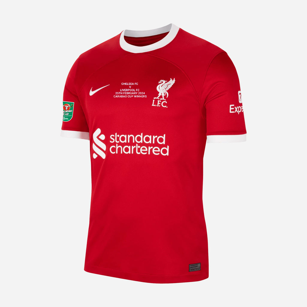 Liverpool FC Adult 2023-24 Stadium Home Jersey - CARABAO CUP WINNERS INSIGNIA