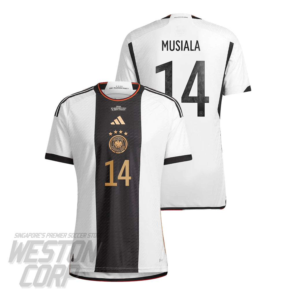 Germany Adult 2022 Home Authentic Jersey w/ Match Details + Musiala Nameset