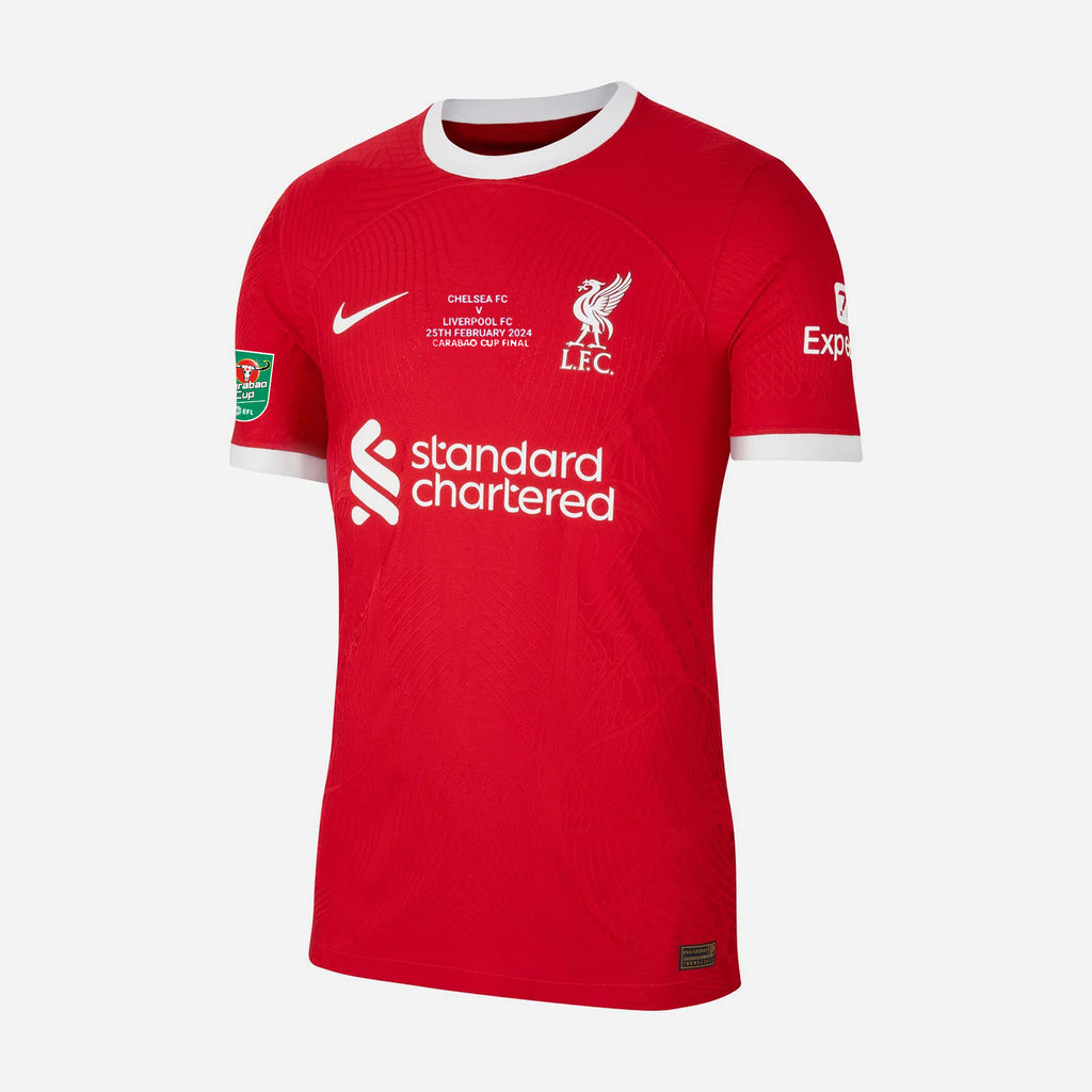 Liverpool FC Adult 2023-24 Match Home Jersey - CARABAO CUP FINAL INSIGNIA