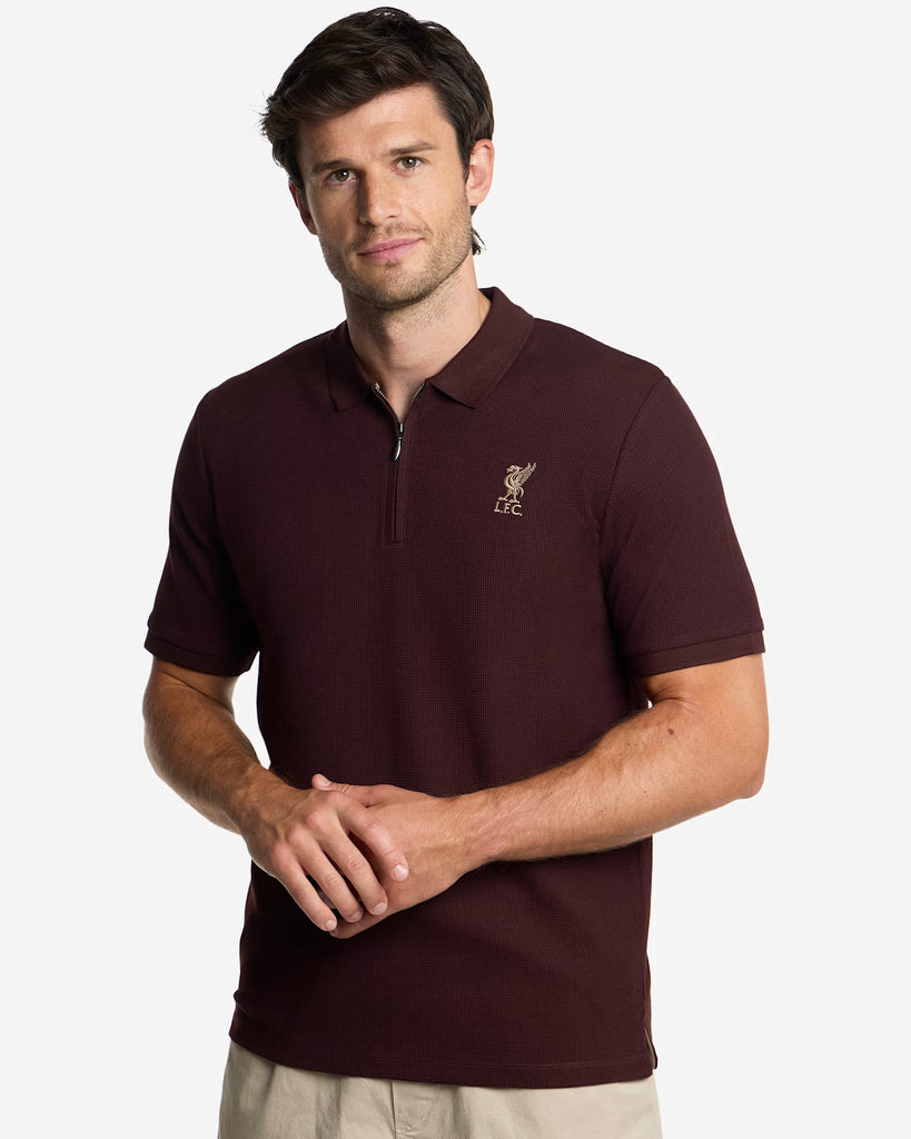 LFC Mens Zip Polo Brown