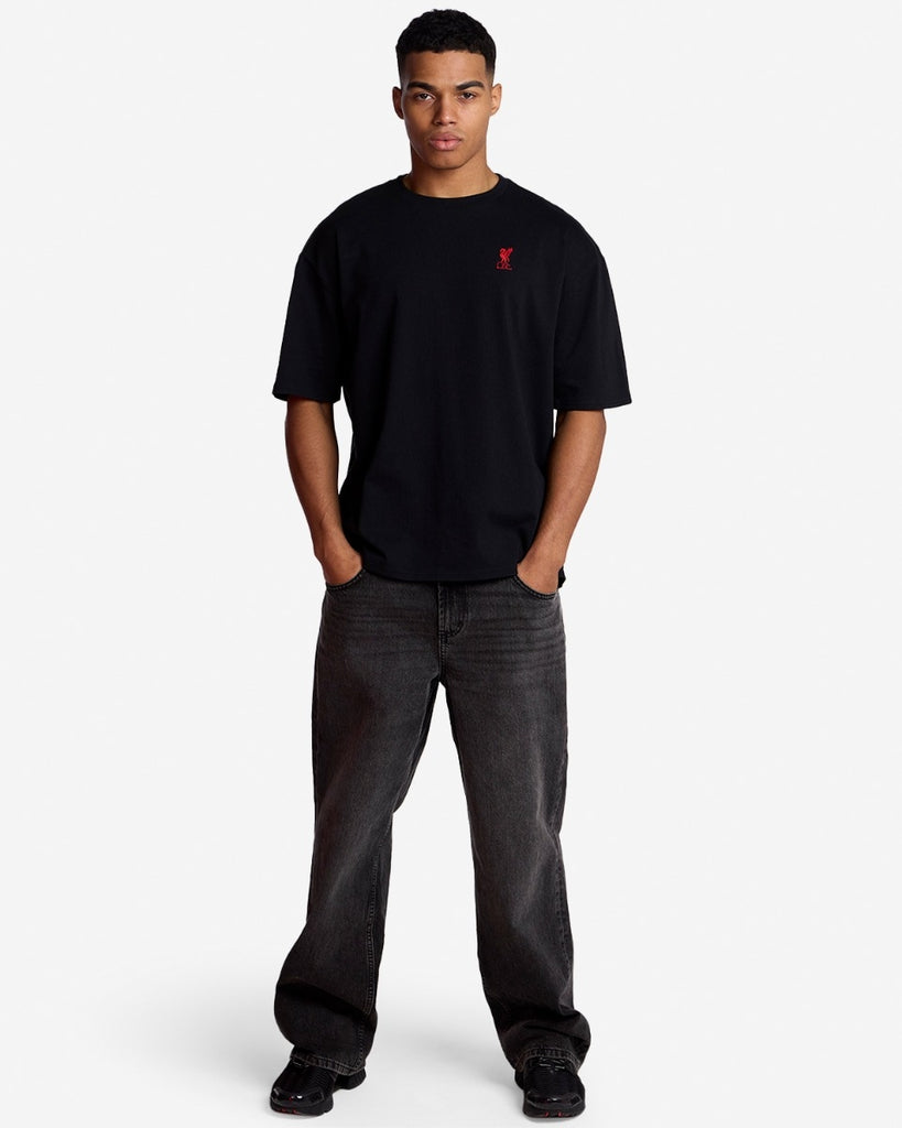 LFC Mens Liverbird Emblem Oversized Tee Black