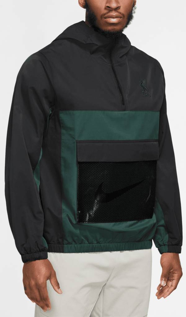 Liverpool FC Adult Black Anorak Quarter-Zip Jacket