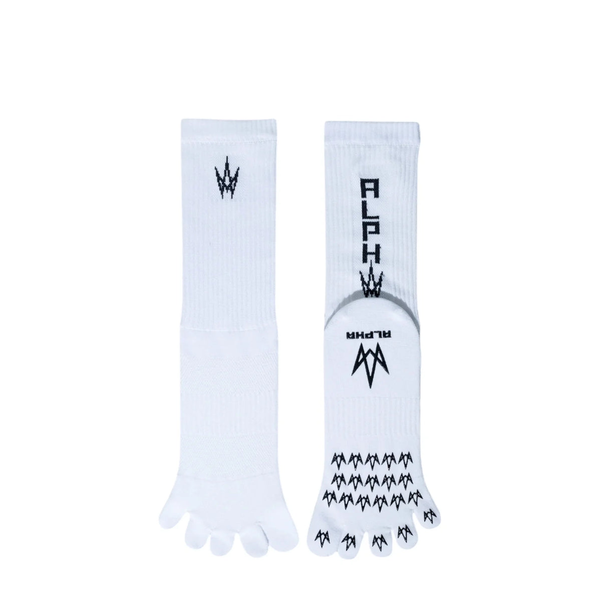 Alpha Toe Grip Socks (White/Black) – Weston Corporation