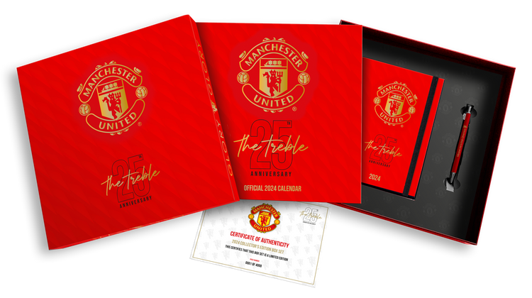 Manchester United 2024 Calendar & Diary Musical Gift Box