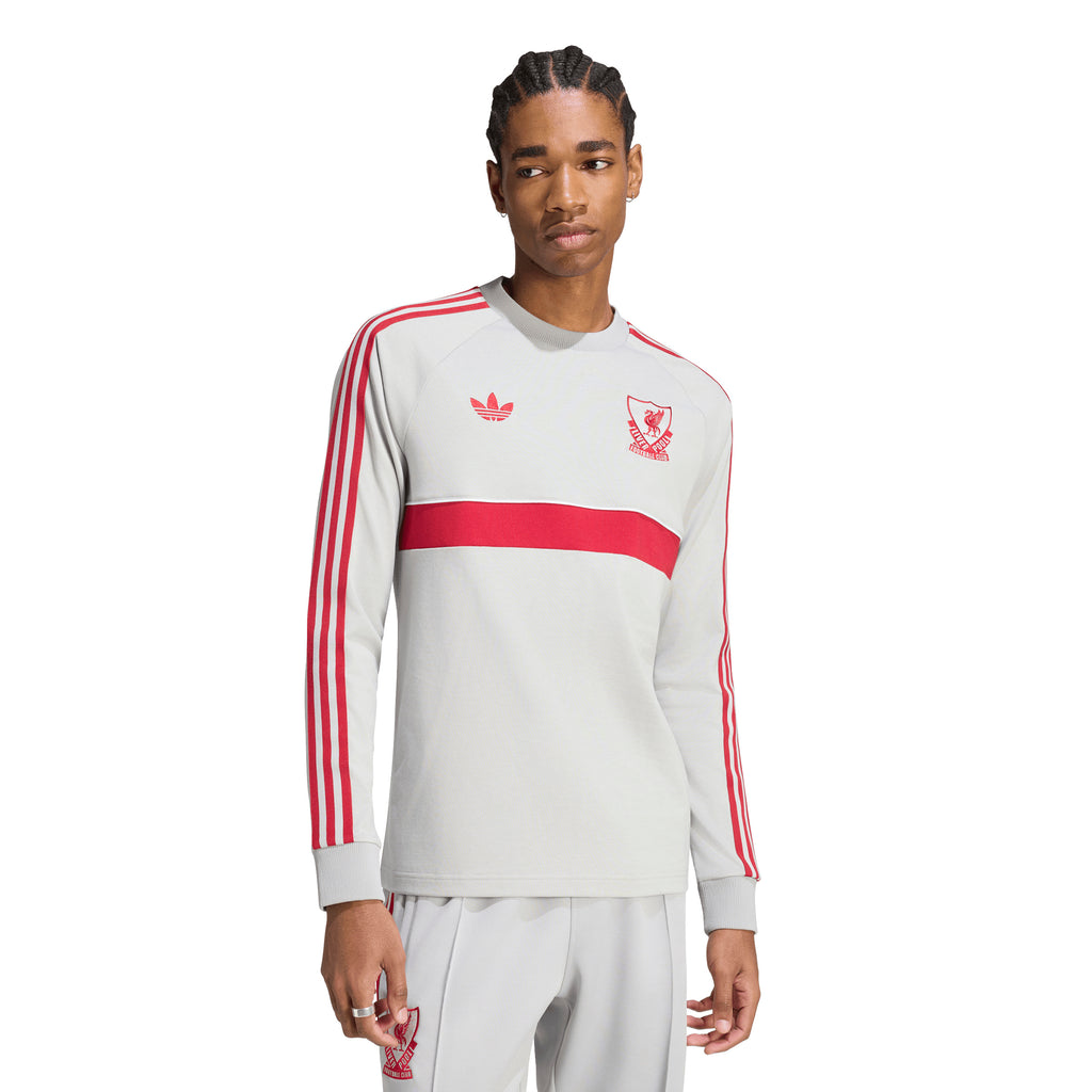 Liverpool Adidas Mens 26/27 Originals Long Sleeve Tee Grey