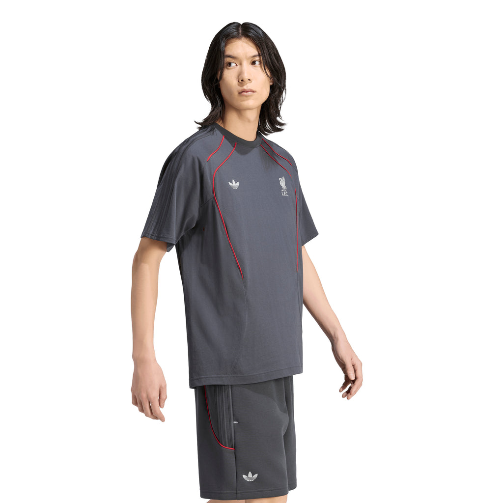 Liverpool Adidas Mens Teamgeist 26 Short Sleeve Tee Dark Grey
