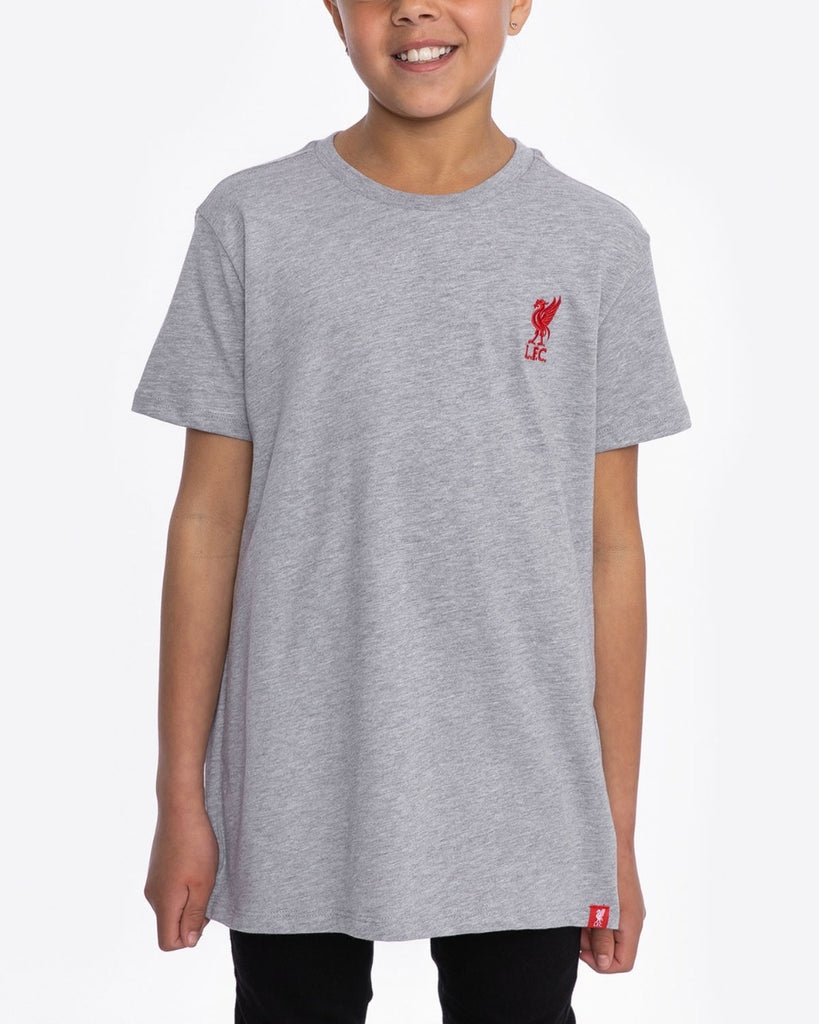 LFC Junior Liverbird Embroidered Grey Marl Tee