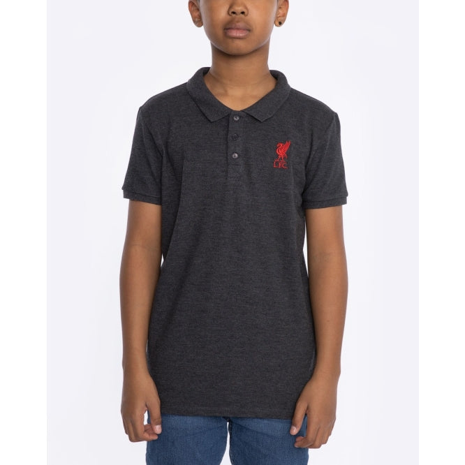 LFC Junior Short Sleeve Charcoal Marl Polo