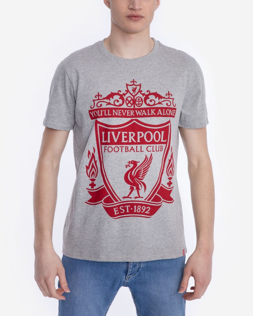 LFC Mens Grey Marl Crest Tee