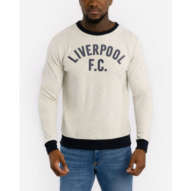 LFC Mens Ecru Marl Applique Crew Neck Jumper