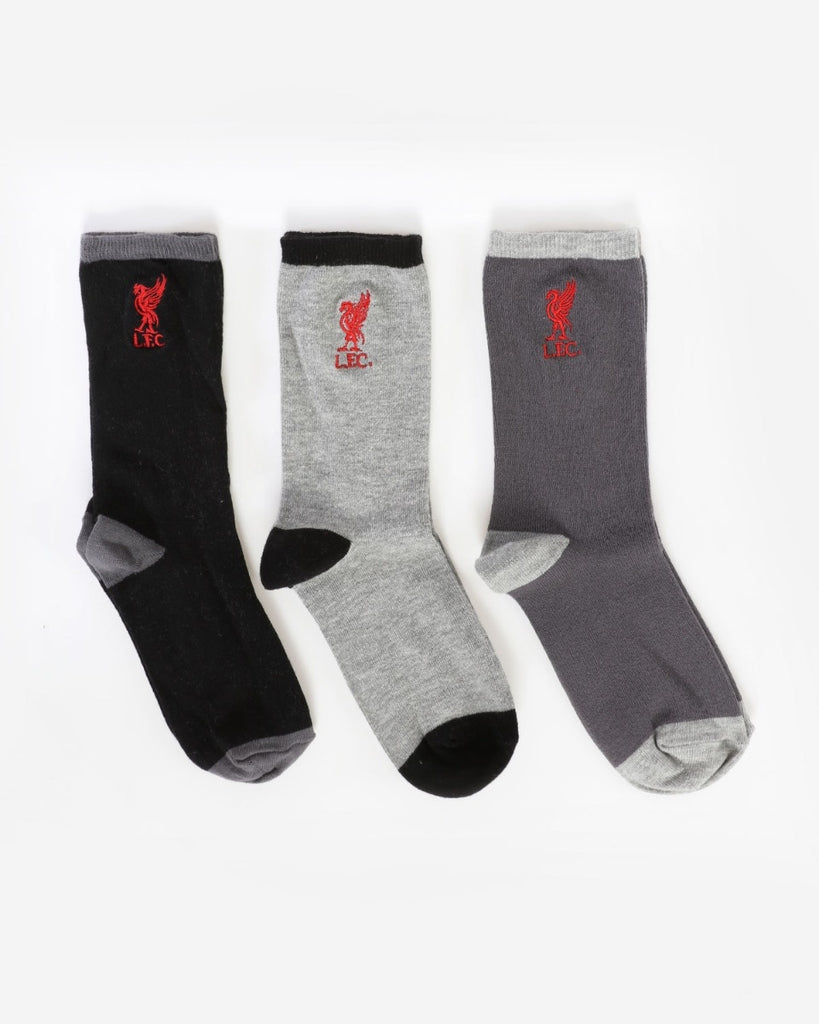 LFC Junior Black/Grey 3 Pack Core Socks