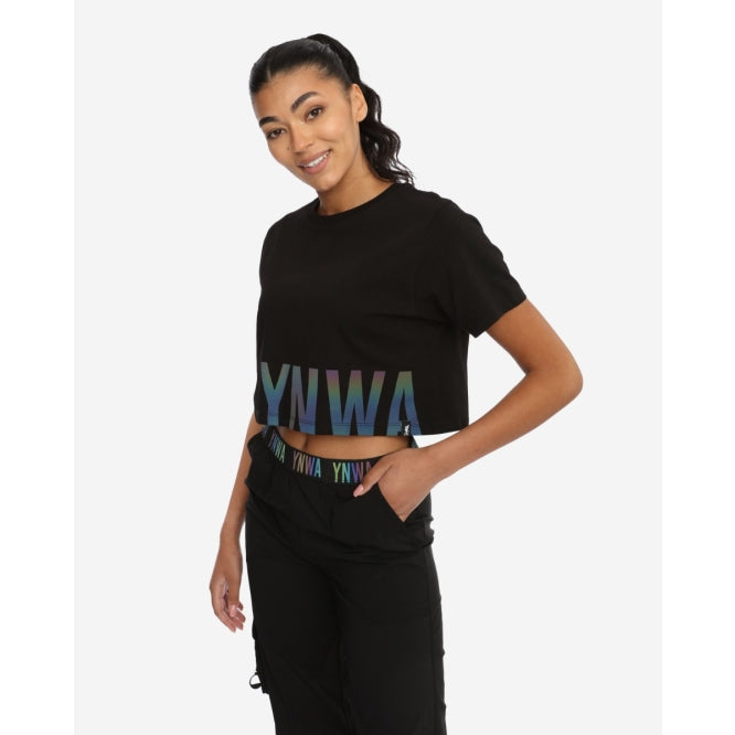 LFC Womens Black YNWA Cropped Tee