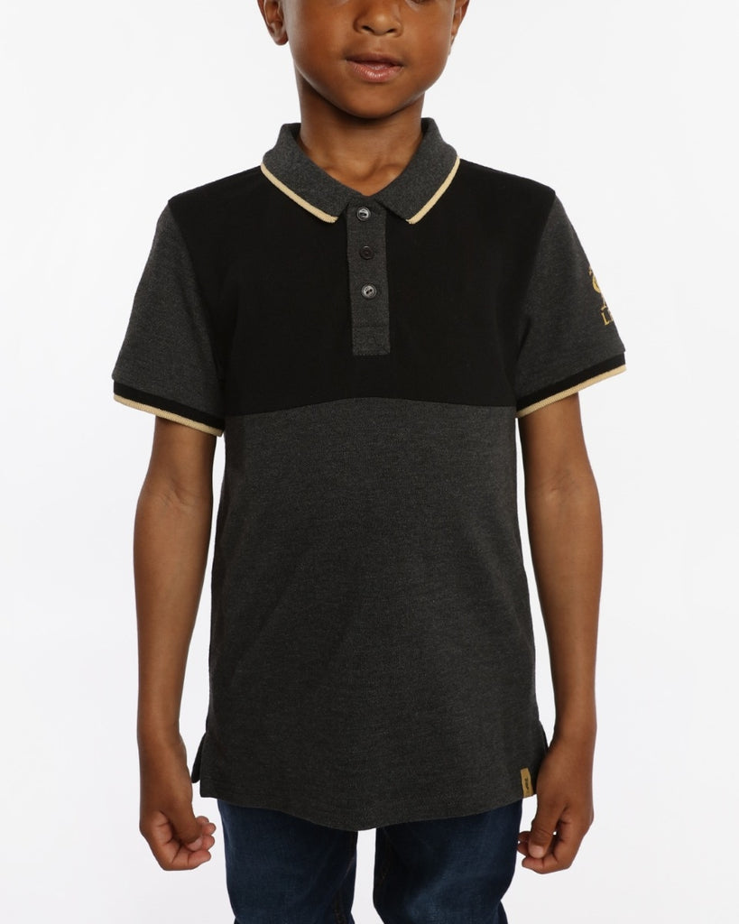 LFC Junior Charcoal Marl Panel Polo