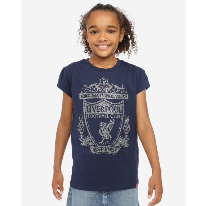LFC Junior Crest Diamonte Navy Tee