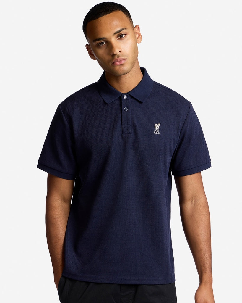 LFC Mens Textured Polo Navy