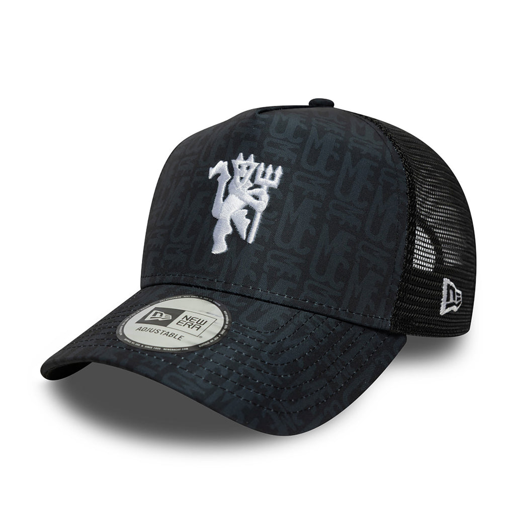 Manchester United Adult AOP Trucker Cap Black