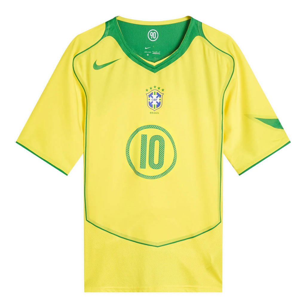 Brazil Adult 2004 Reissue SS Jersey - Ronaldinho 10