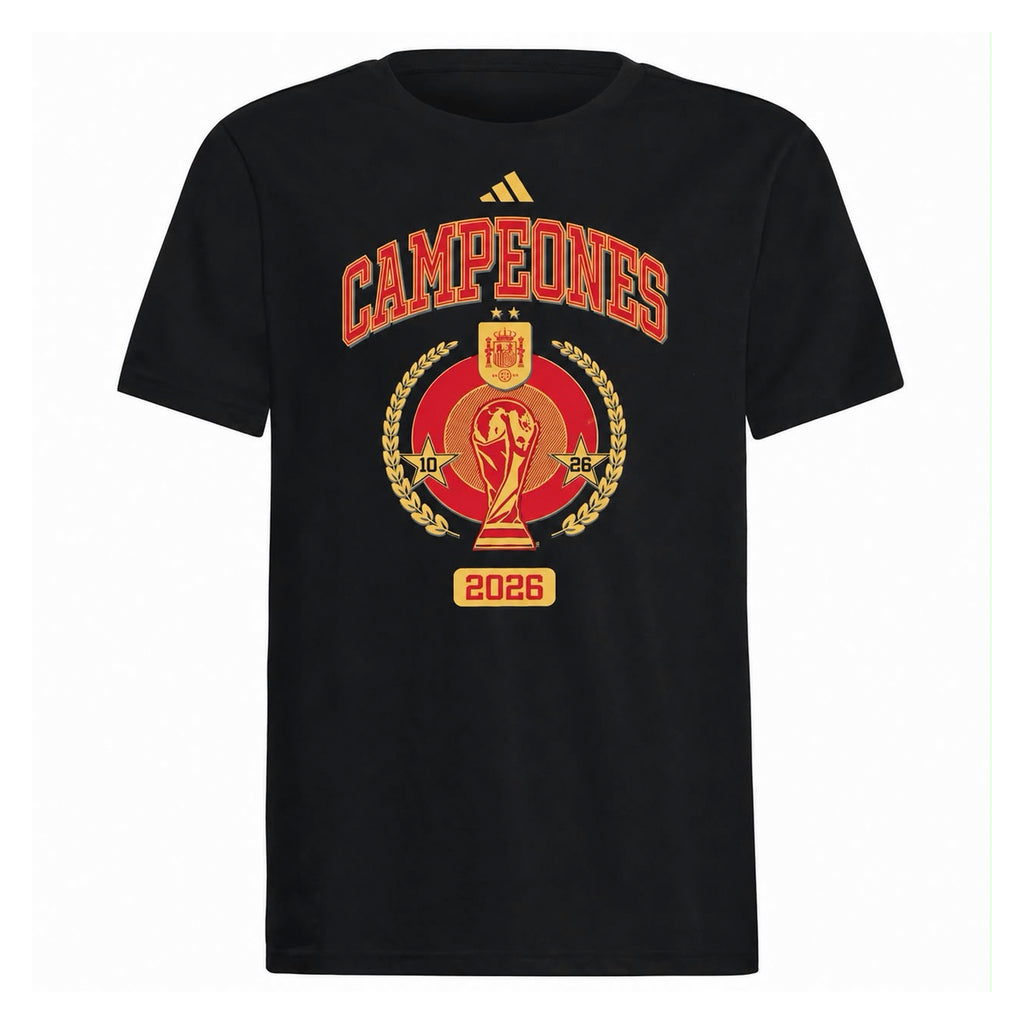 Spain Adult World Cup 2026 Winners Black Tee