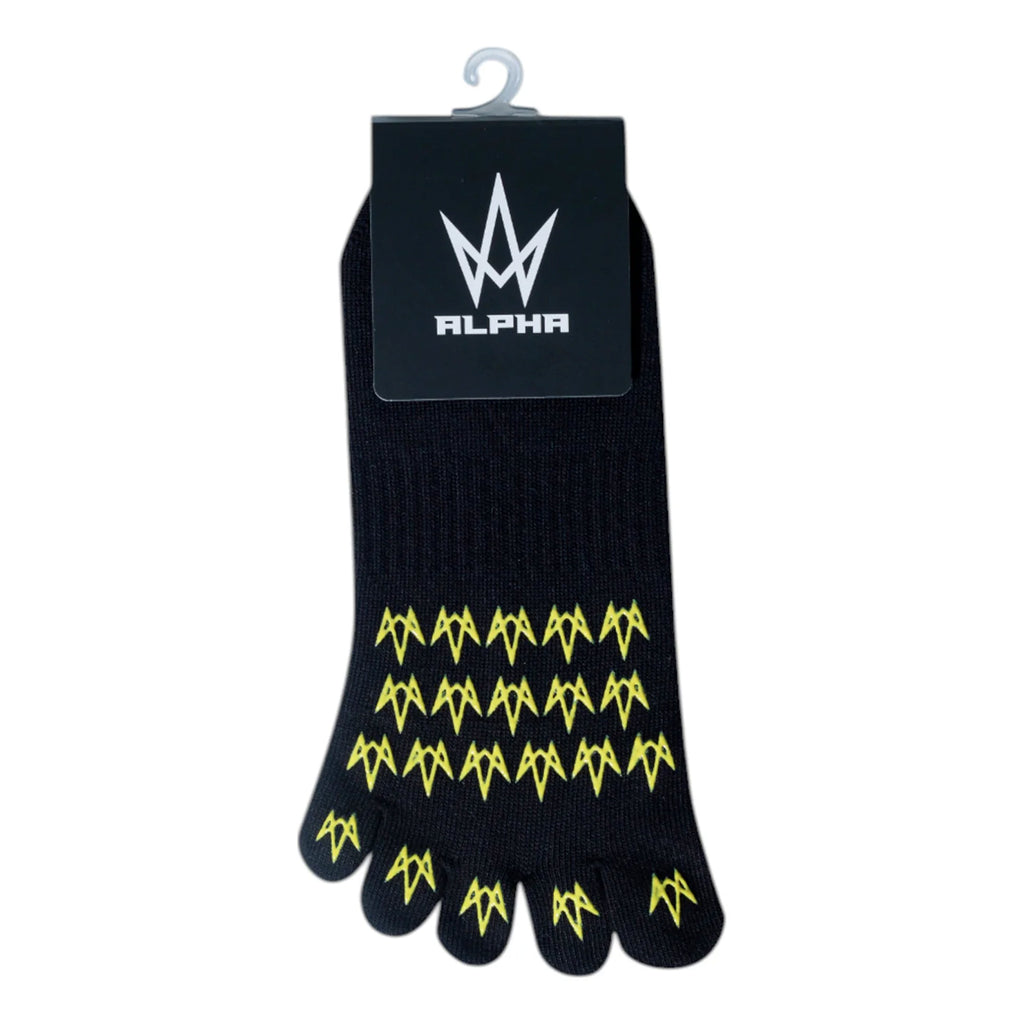 Alpha 5S Toe Grip Socks (Black/Yellow)