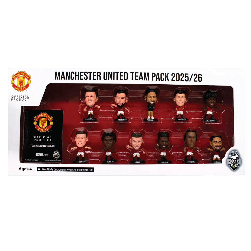 SoccerStarz - Manchester United 11 figure Team Pack (2025/26 Version Classic Kit) Figures