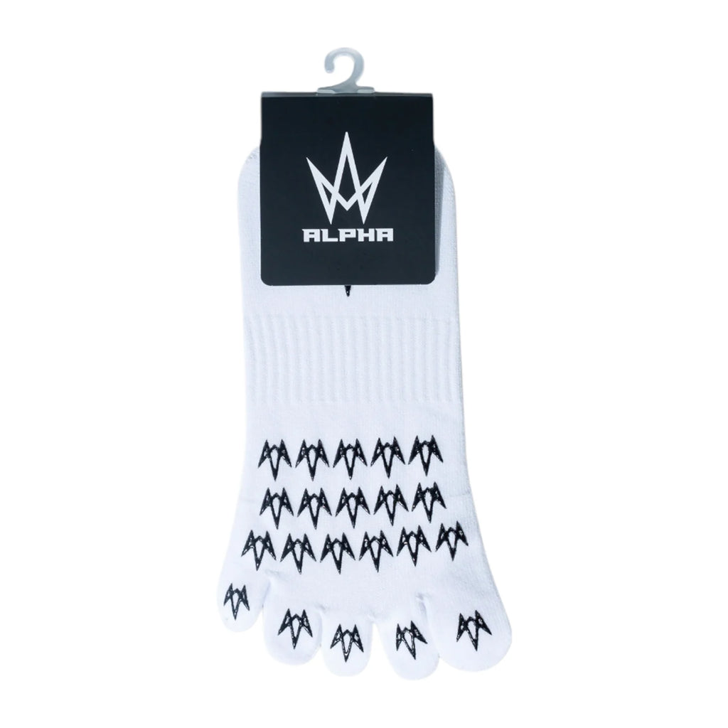 Alpha Toe Grip Socks (White/Black)