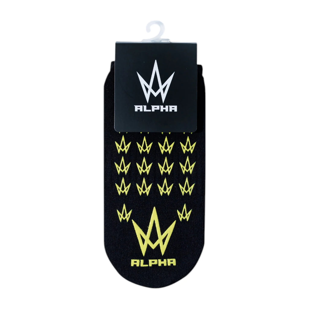 Alpha Trainers Grip Socks (Black/Yellow)