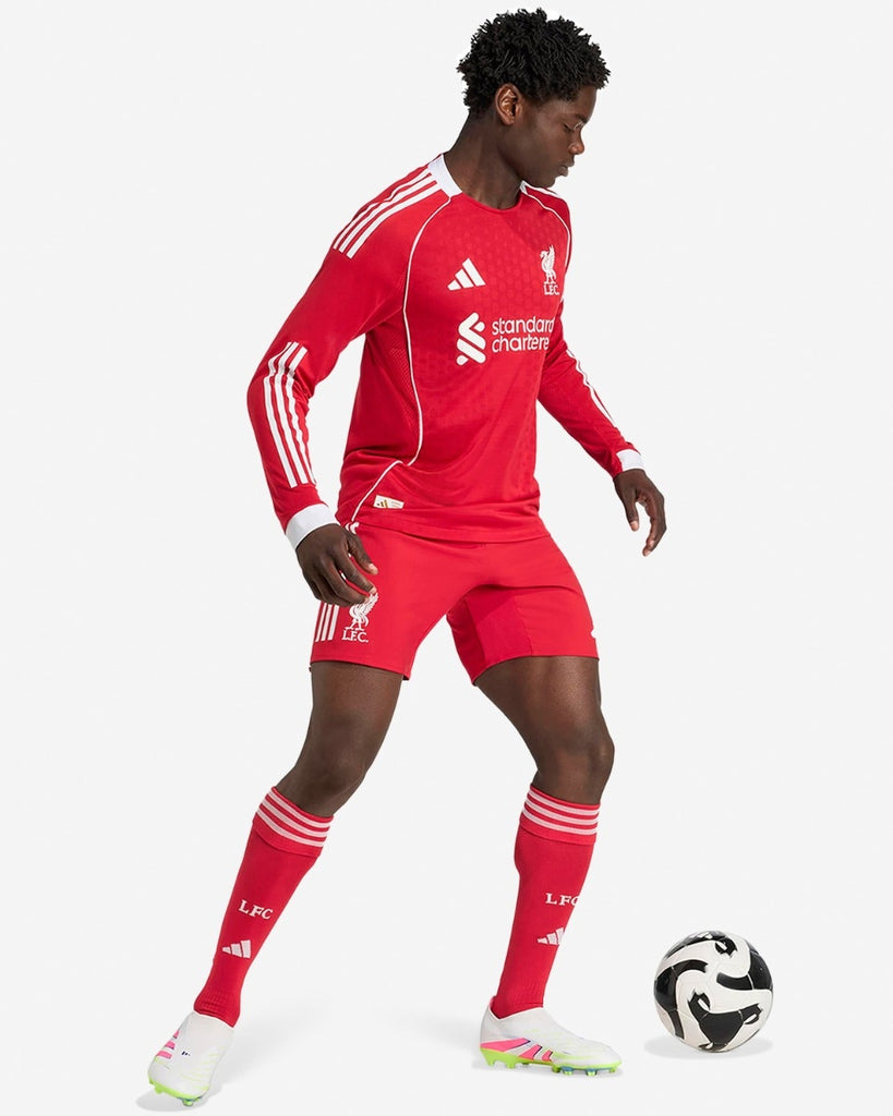 Liverpool Adidas Mens 25/26 Authentic Home Long Sleeve Jersey