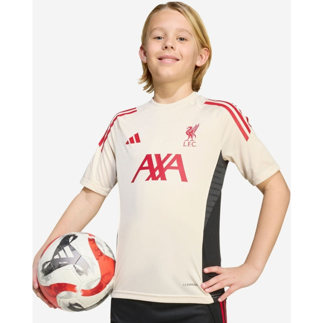 Liverpool Adidas Youth 25/26 Domestic Short Sleeve Training Top White