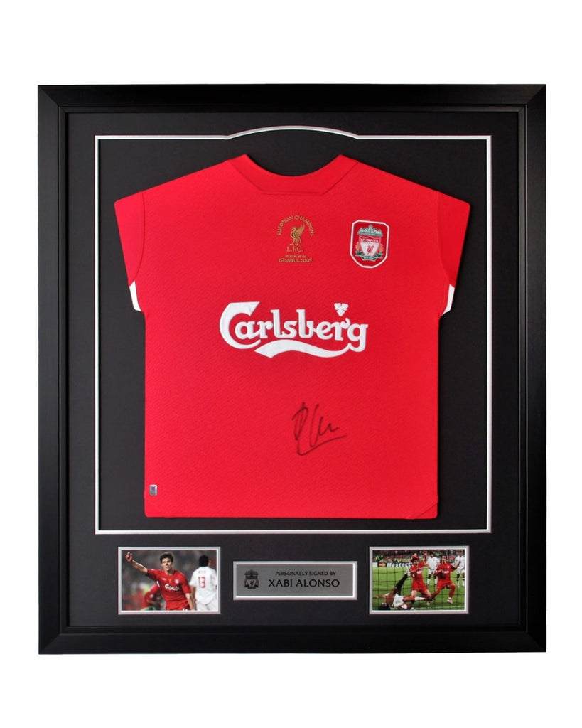 LFC Signed Xabi Alonso Framed Shirt