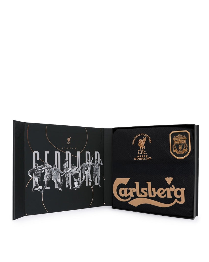 LFC Signed Gerrard Istanbul Boxed Shirt Black