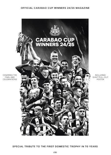 Newcastle United Carabao Cup Winners 24/25 Official Club Magazine
