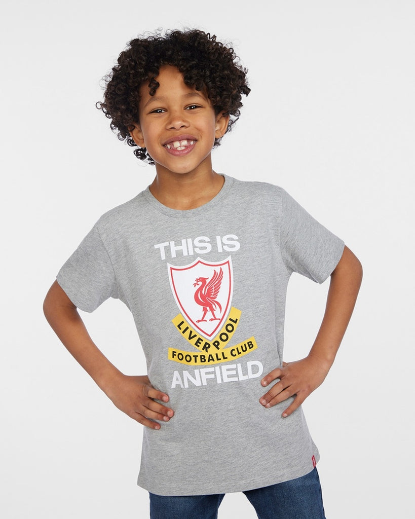 LFC Junior This Is Anfield Grey Marl Tee