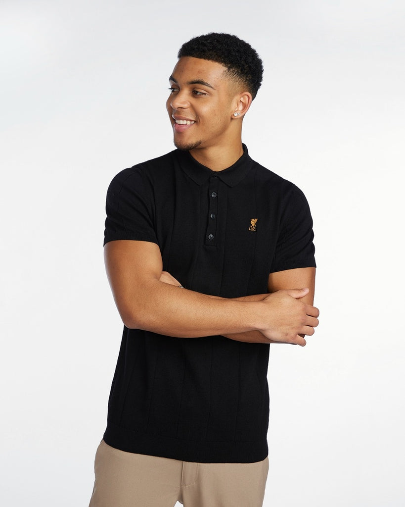 LFC Mens Short Sleeve Knitted Polo Black