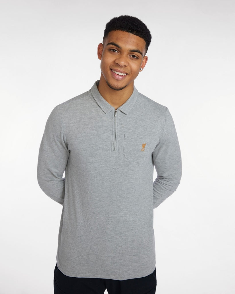LFC Mens Long Sleeved Polo Grey
