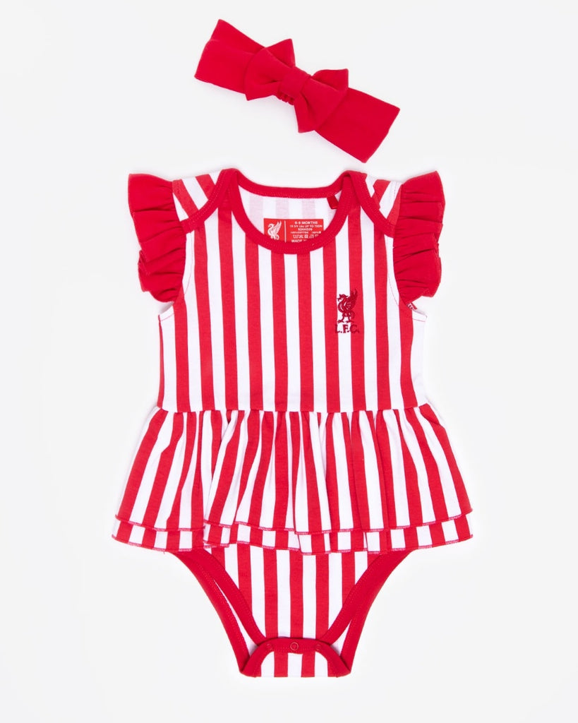 LFC Baby Frill Stripe Bodysuit Red & White