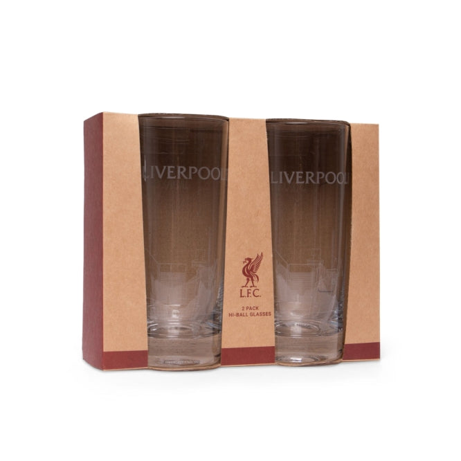 LFC Liverpool Skyline 2 Pack Hi-Ball Glasses