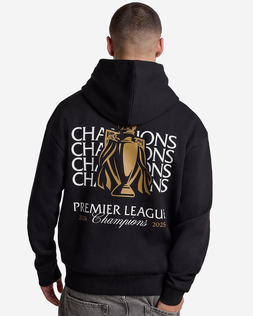 LFC Mens Champions Trophy Oversized Graphic Hoody Black