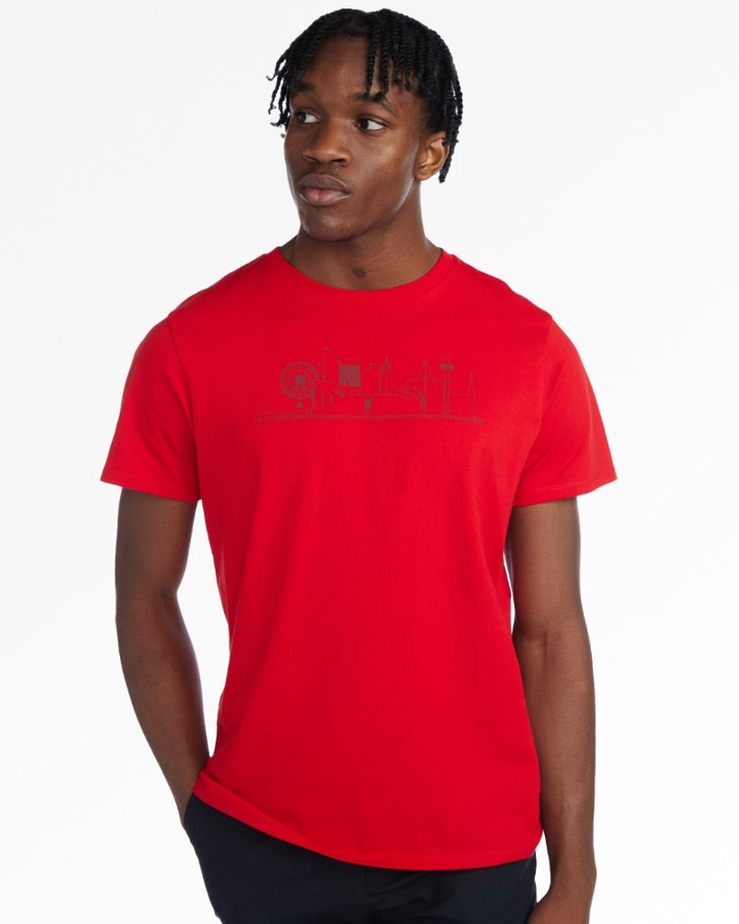 LFC Mens Liverpool Skyline Tee Red