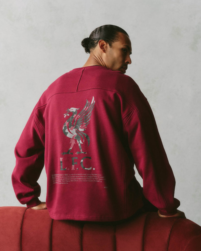 LFC Mens Oversized YNWA Toggle Sweat Cherry