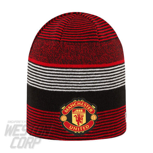 Manchester United Striped Reversible Red Cuff Knit