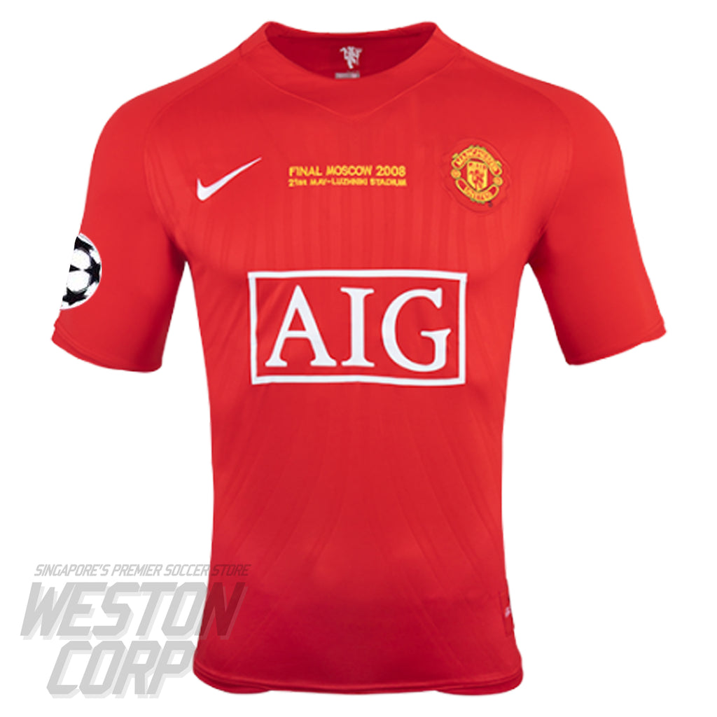 Manchester United Adult 2007-09 SS Home Shirt w/ UCL Badge