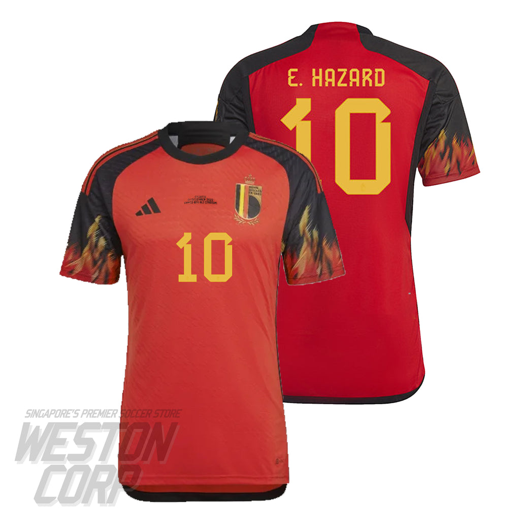 Belgium Adult 2022 Home Authentic Jersey w/ Match Details + Hazard Nameset