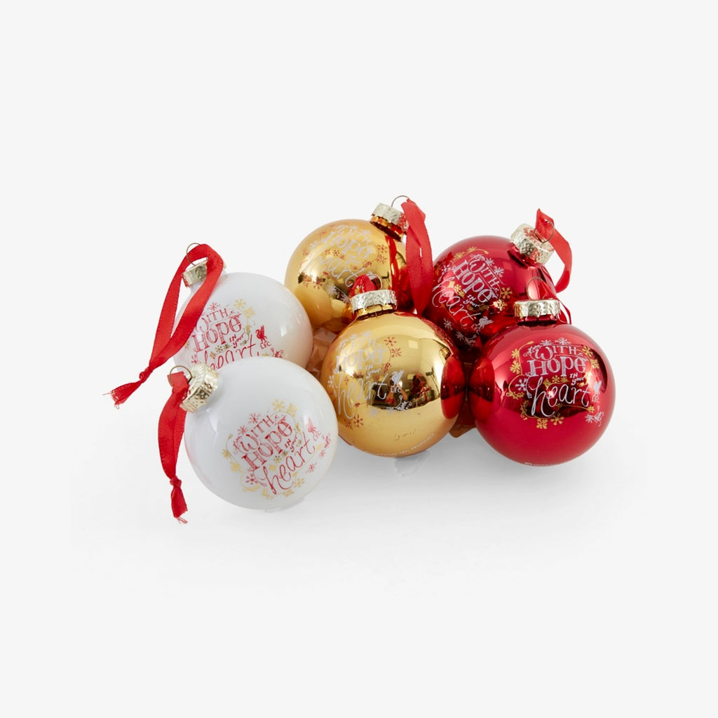 LFC 6 Pack Glass Baubles