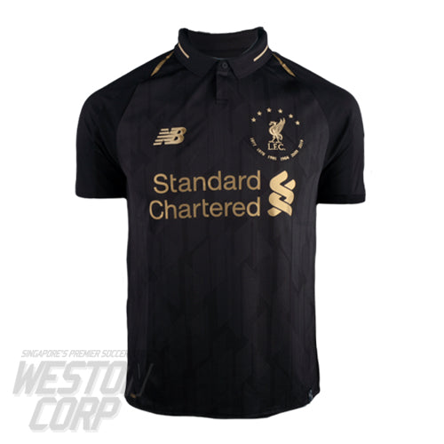 Liverpool FC Adult 2018-19 SS Black '6 Times' Shirt
