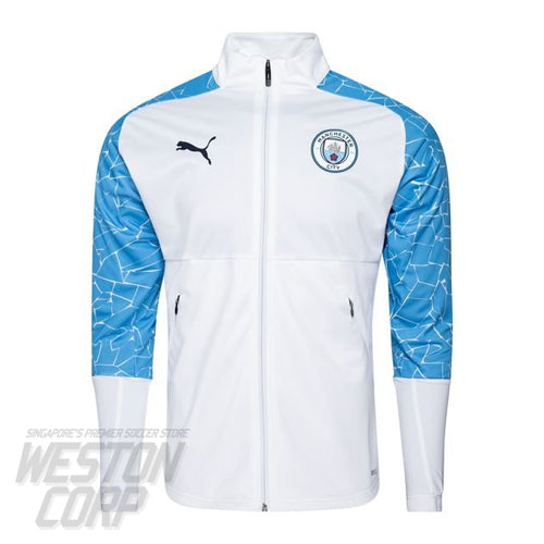 Manchester City Adult 2020-21 Stadium Jacket White & Team Blue