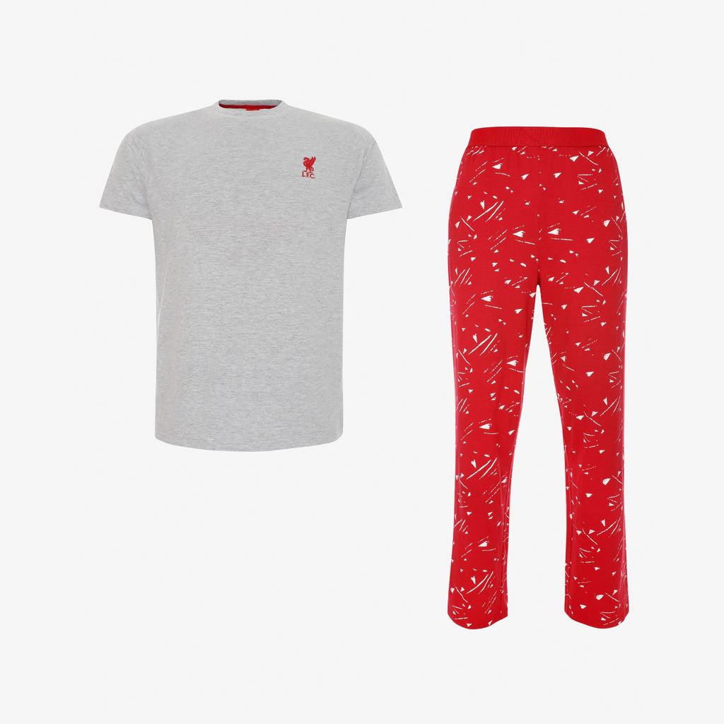 LFC Mens Grey and Red Long PJ Set