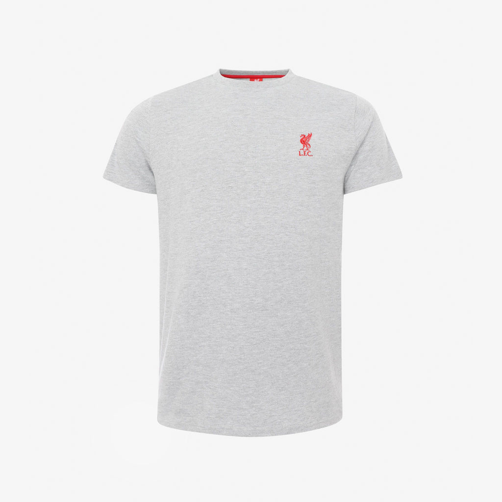 LFC Mens Grey Embroidered Liverbird Tee