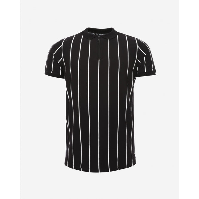 LFC Mens Black YNWA Stripe Polo