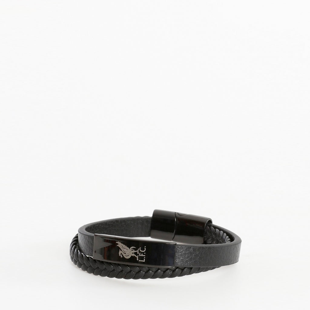 LFC Black Plated Leather Bracelet