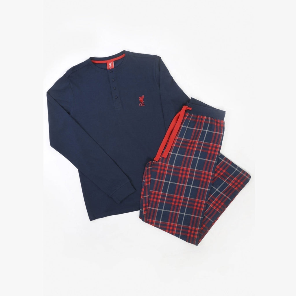 LFC Mens Navy Check PJ Set